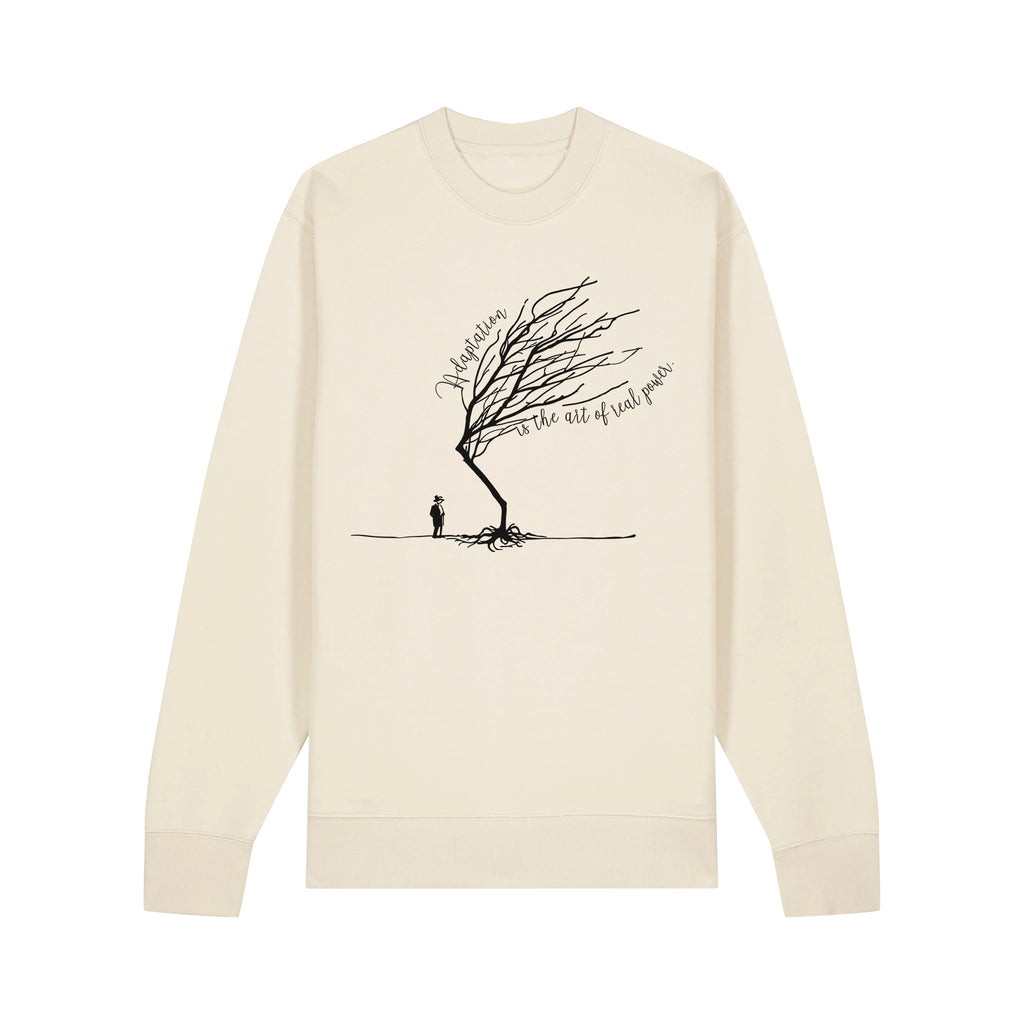 Unisex Heavyweight Organic Sweatshirt Natural Raw front Bend Not Break