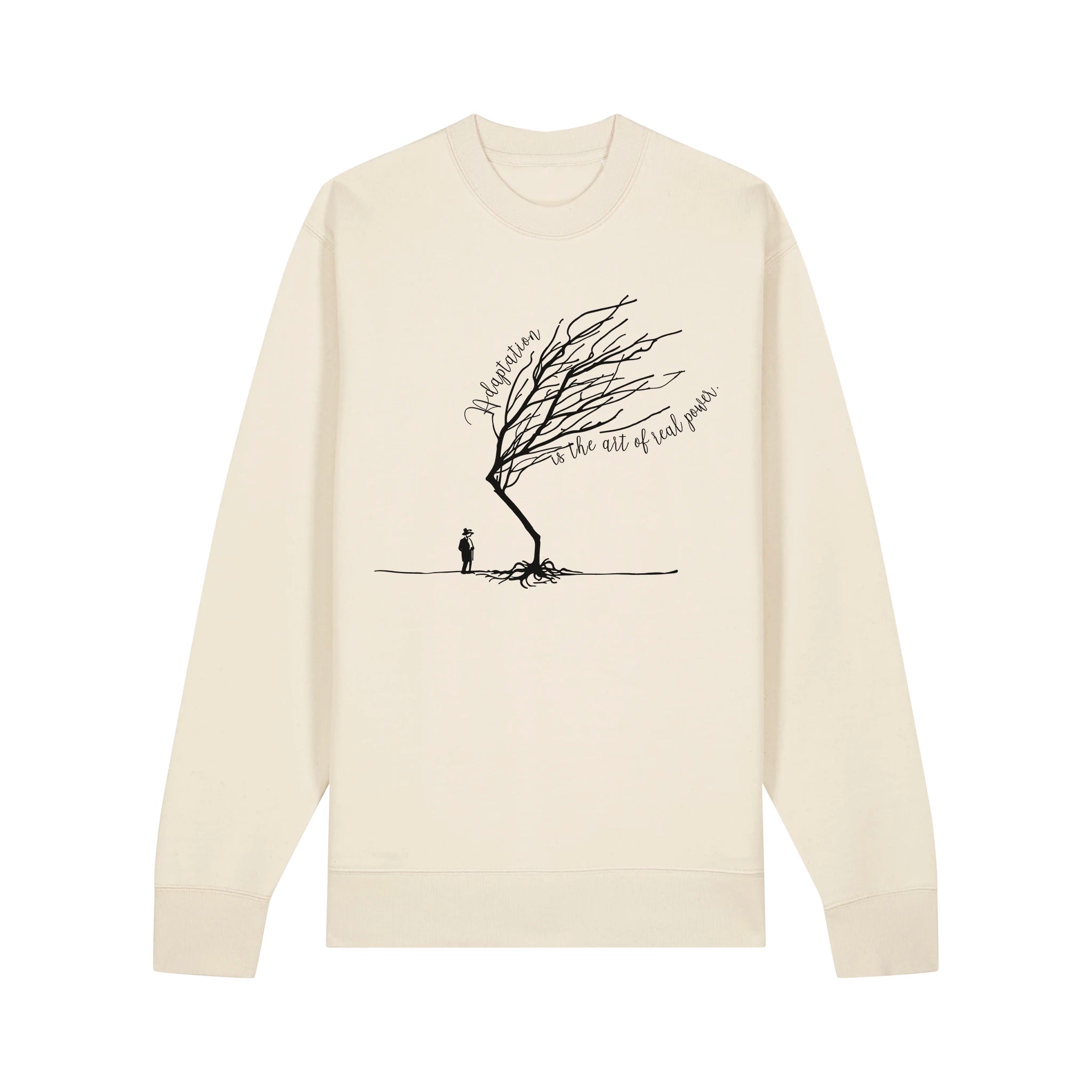 Unisex Heavyweight Organic Sweatshirt Natural Raw front Bend Not Break