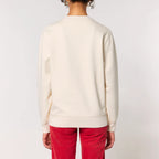 Unisex Heavyweight Organic Sweatshirt Natural Raw model female back Always Been 