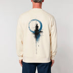 Unisex Heavyweight Organic Sweatshirt Natural Raw model male back Inner Truth