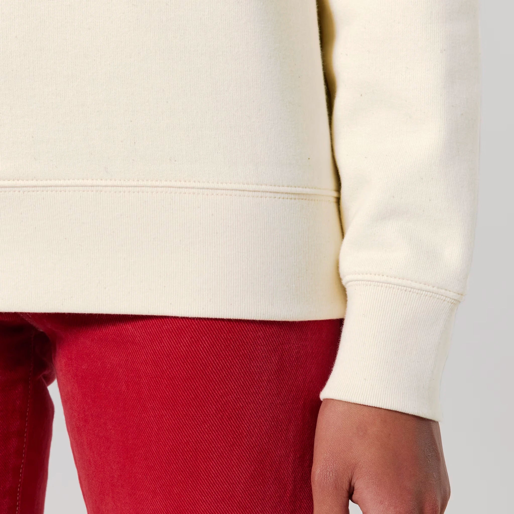 Unisex Heavyweight Organic Sweatshirt Natural Raw sleeves Bend Not Break