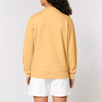 Unisex Heavyweight Organic Sweatshirt Nispero model female back Conscious Creator