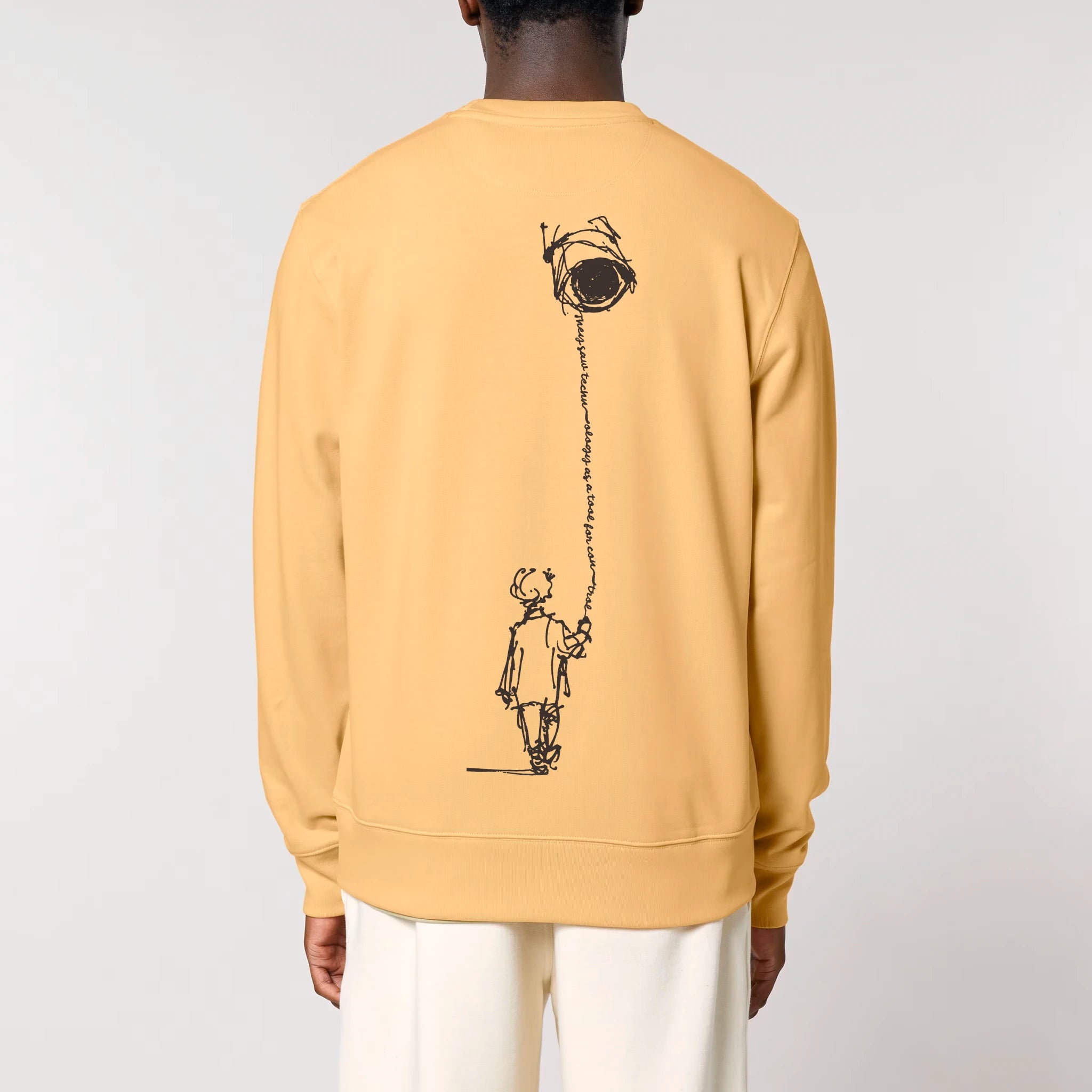 Unisex Heavyweight Organic Sweatshirt Nispero model male back Control Tool