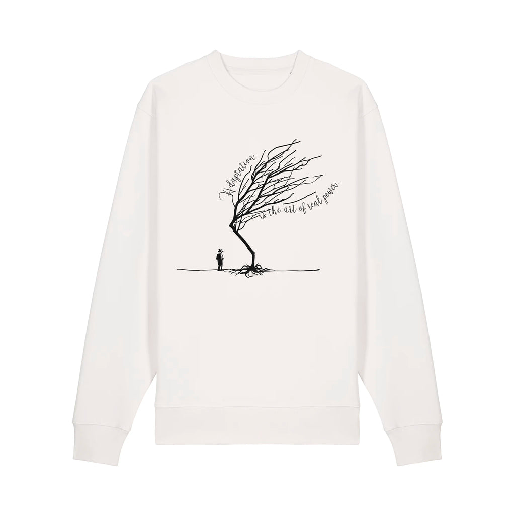 Unisex Heavyweight Organic Sweatshirt Off-white front Bend Not Break