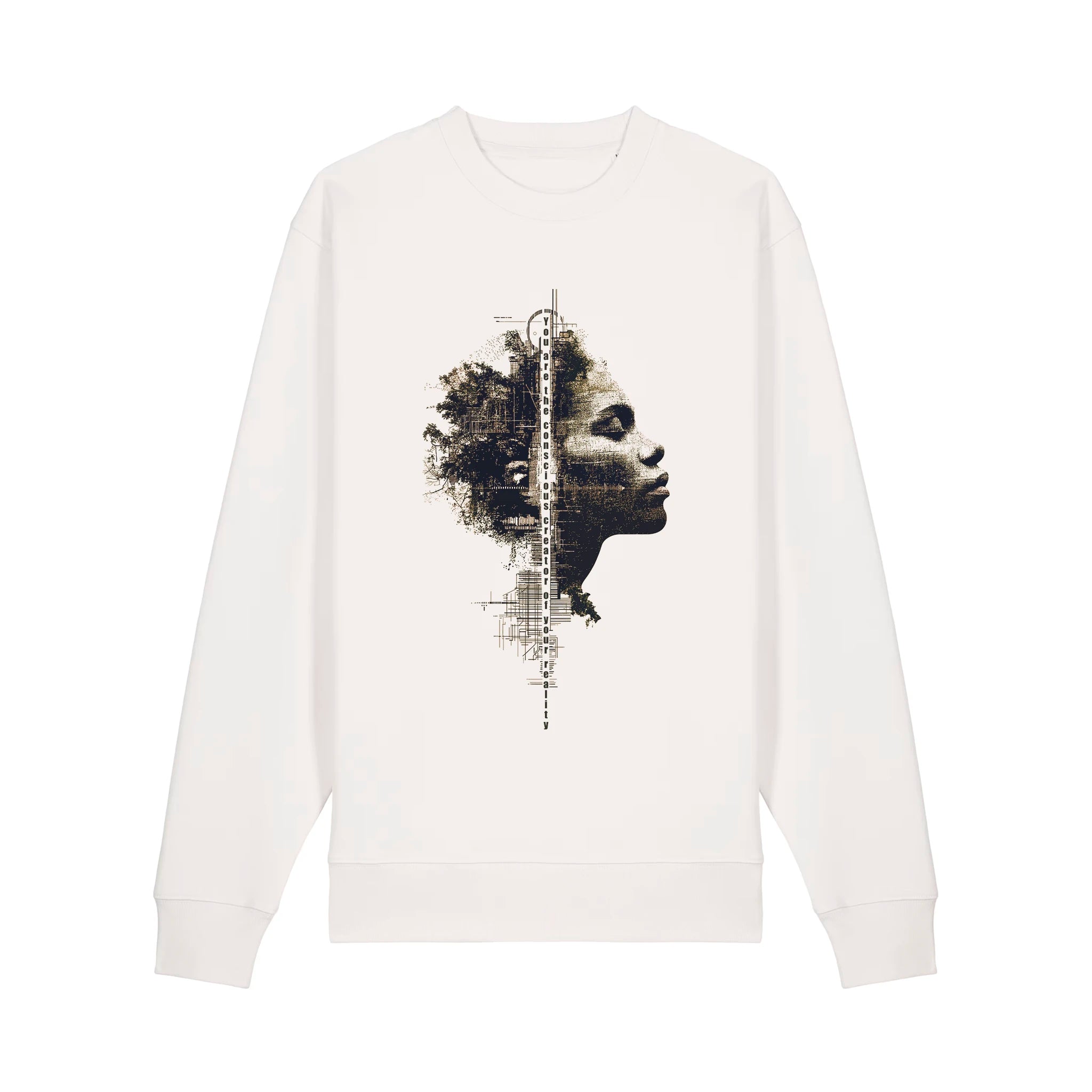 Unisex Heavyweight Organic Sweatshirt Off-white front Conscious Creator