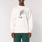 Unisex Heavyweight Organic Sweatshirt Off-white model male front Bend Not Break