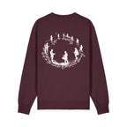 Unisex Heavyweight Organic Sweatshirt Red Brown back Life on Display