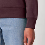 Unisex Heavyweight Organic Sweatshirt Red Brown sleeves Life on Display