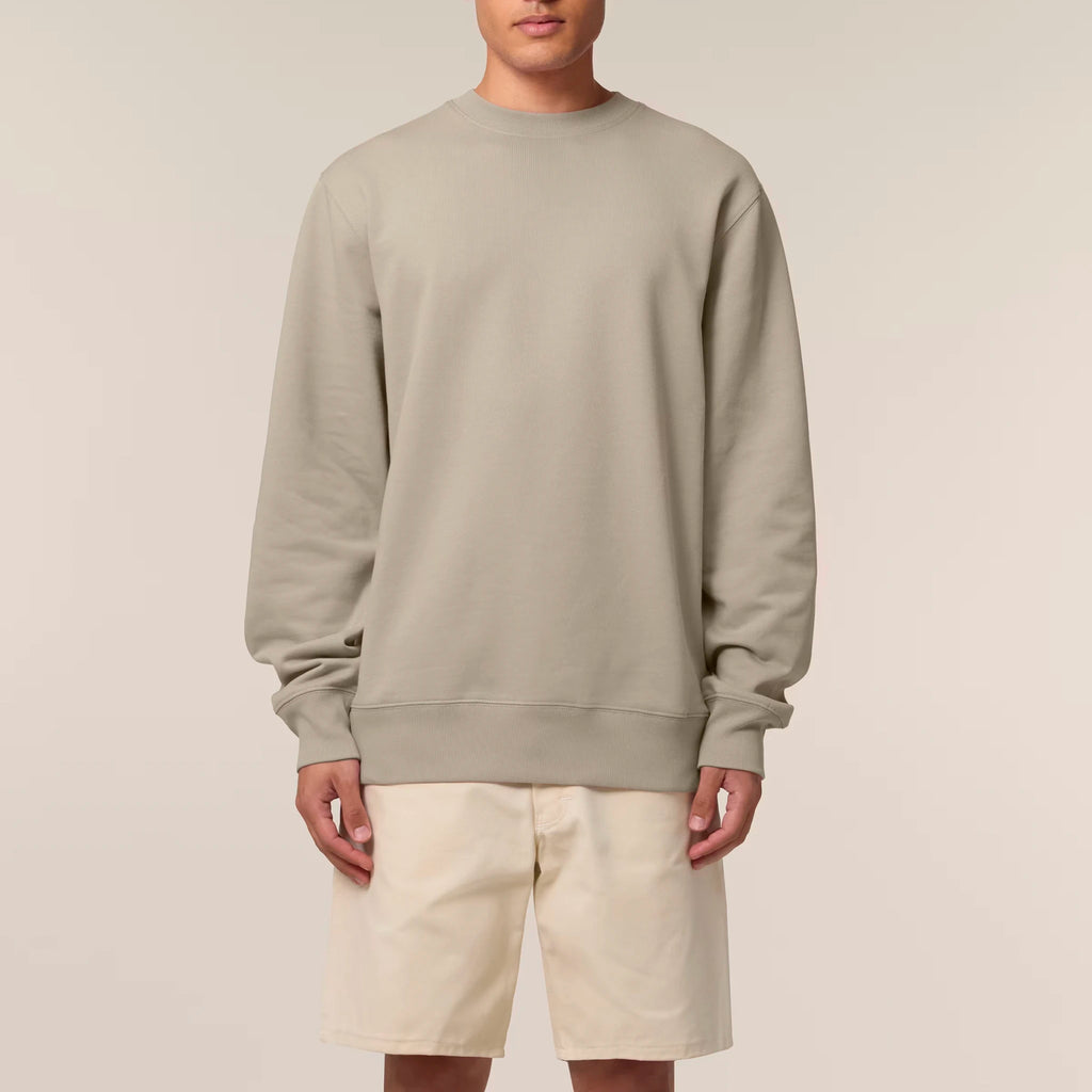 Unisex Heavyweight Organic Sweatshirt Stone model male front Control Tool