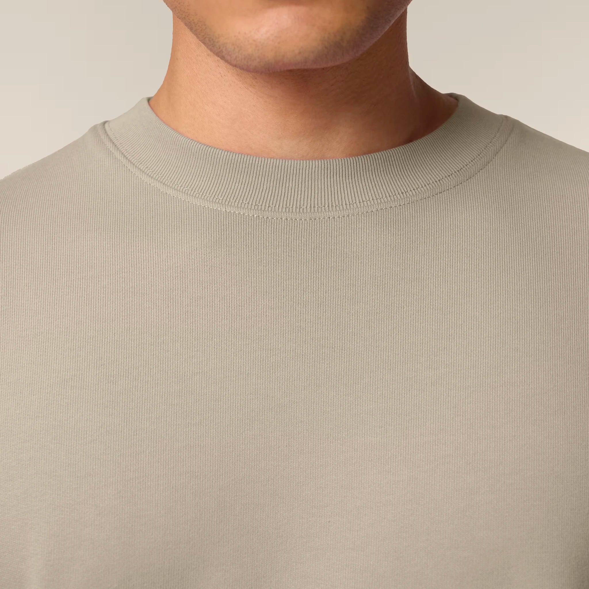 Unisex Heavyweight Organic Sweatshirt Stone neck model Bend Not Break