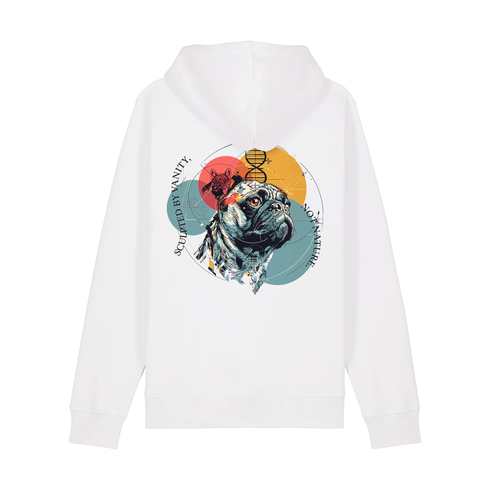 Unisex Midweight Organic Recycled Hoodie White back Vaniform