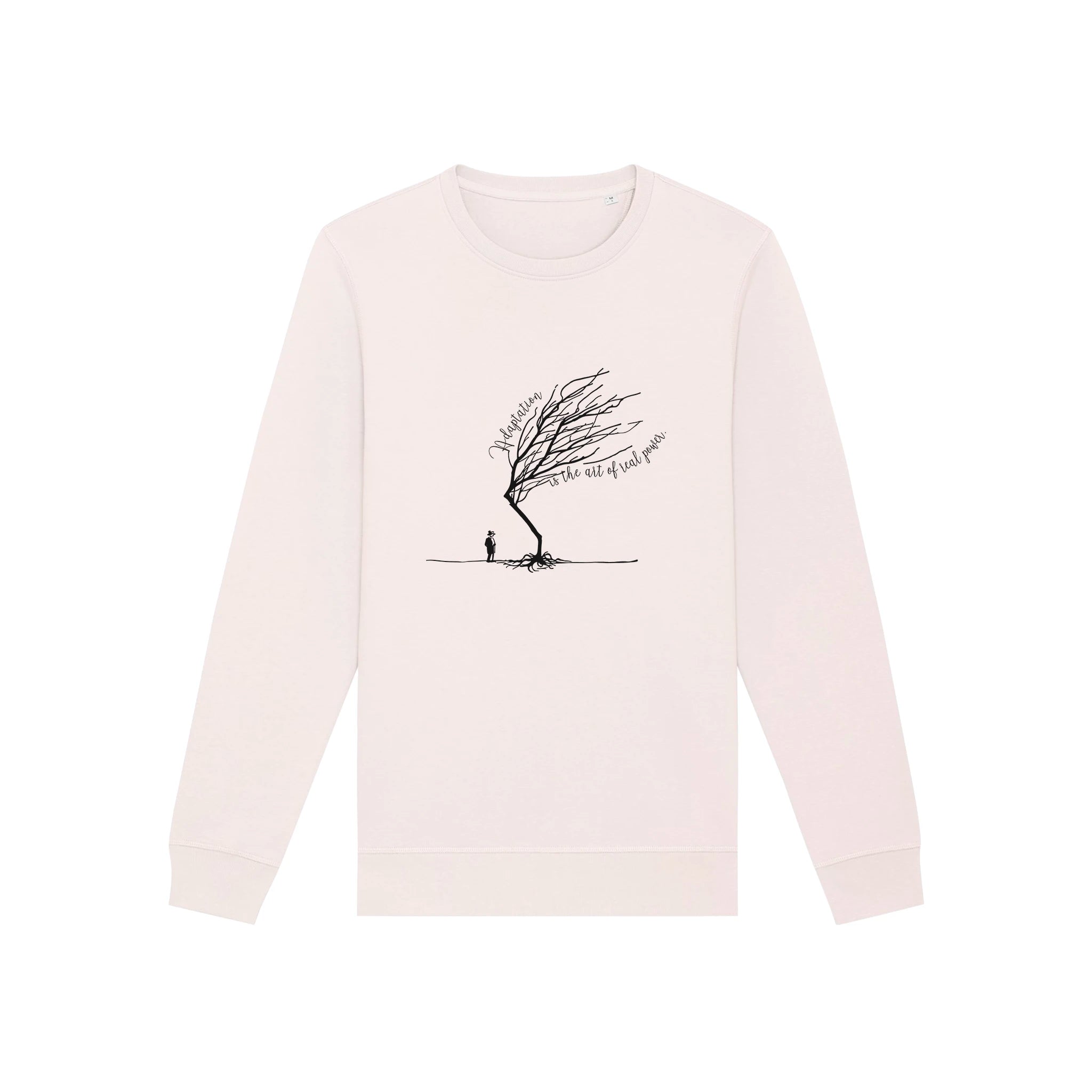 Unisex Midweight Recycled Sweatshirt Vintage White front Bend Not Break