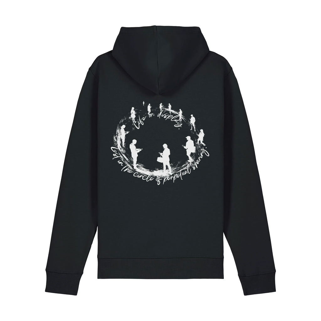 Unisex Organic Midweight Recycled Hoodie Black back Life on Display