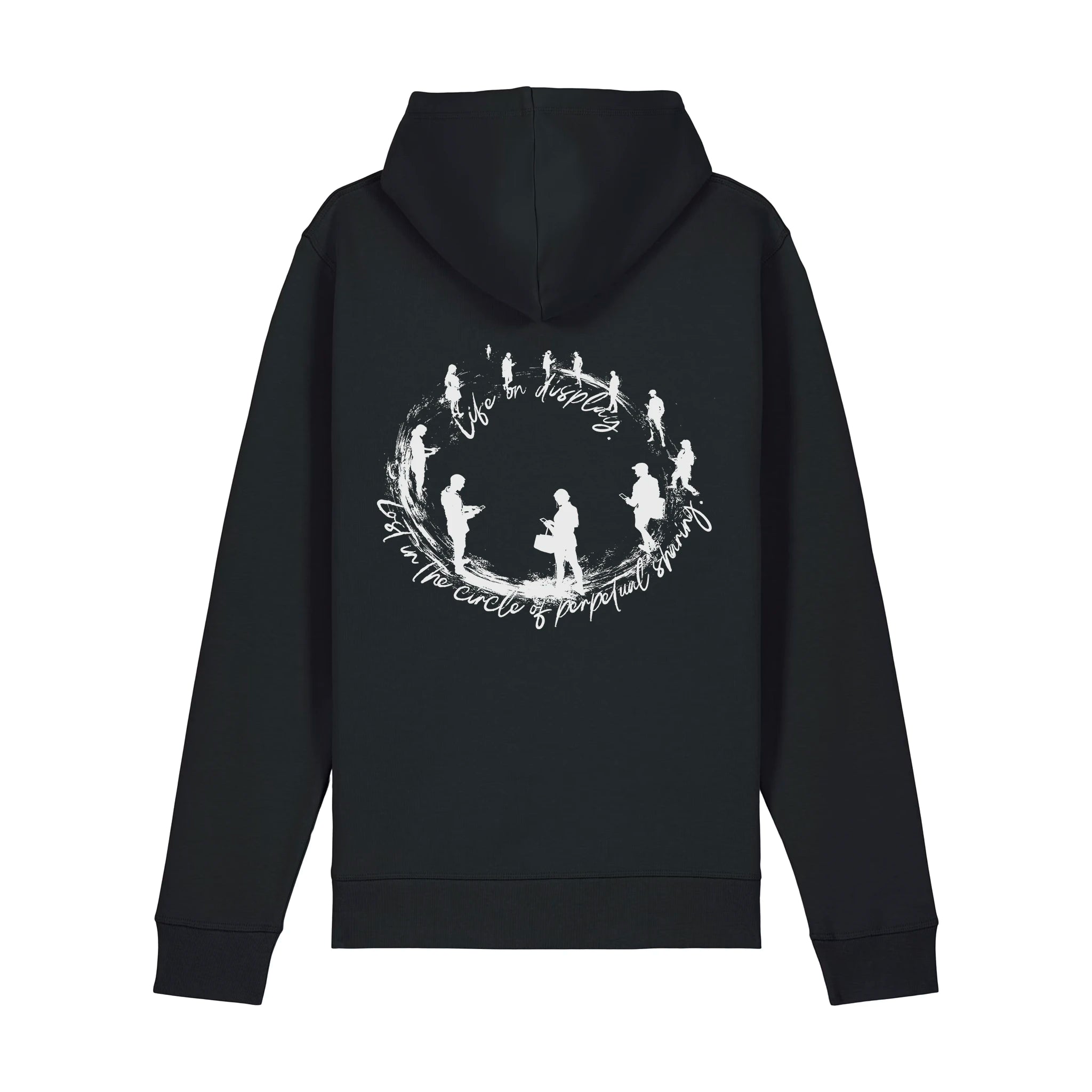 Unisex Organic Midweight Recycled Hoodie Black back Life on Display