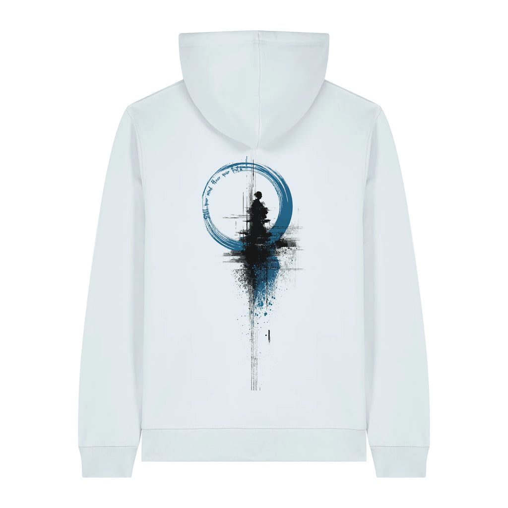 Unisex Organic Midweight Recycled Hoodie Blue Ice back Inner Truth