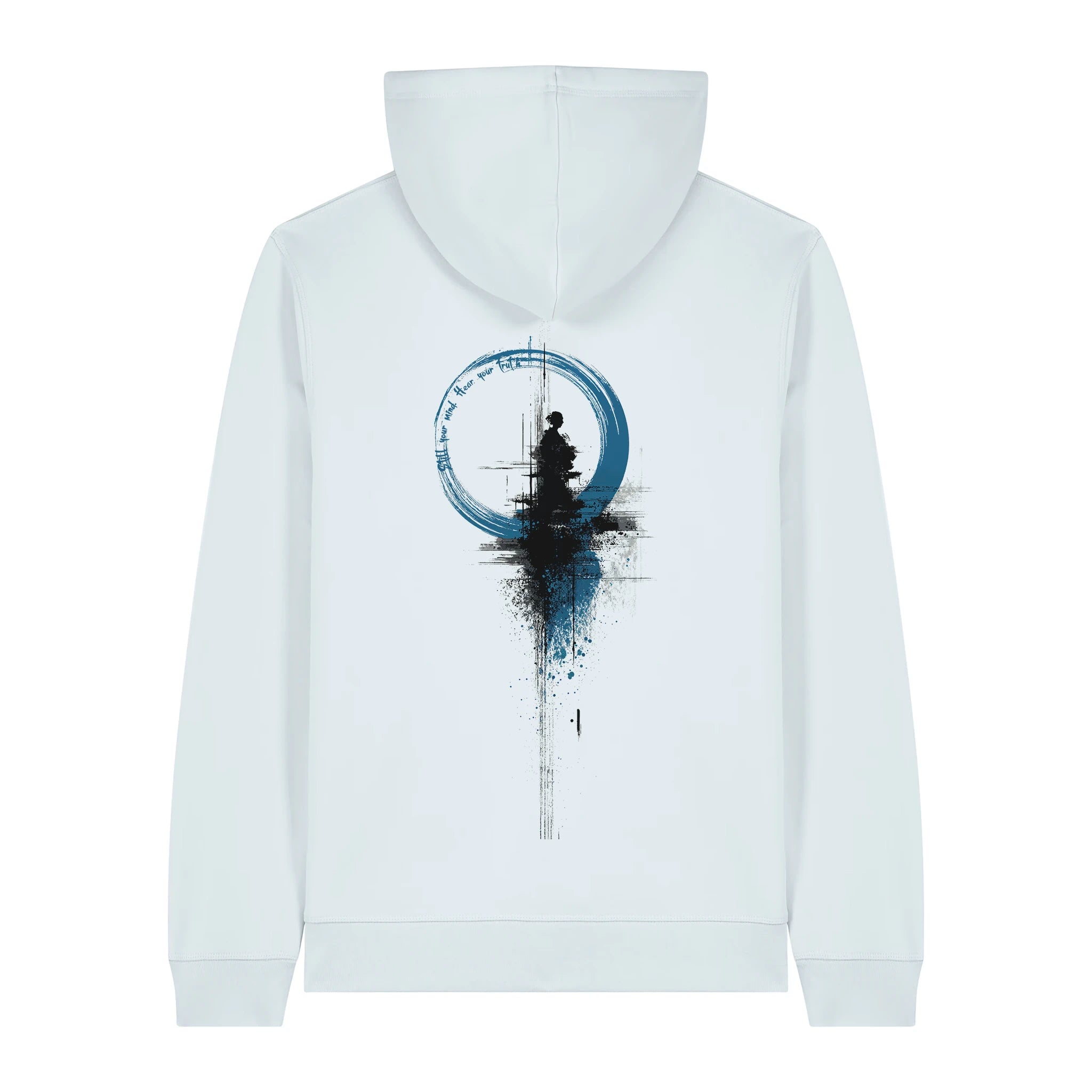Unisex Organic Midweight Recycled Hoodie Blue Ice back Inner Truth