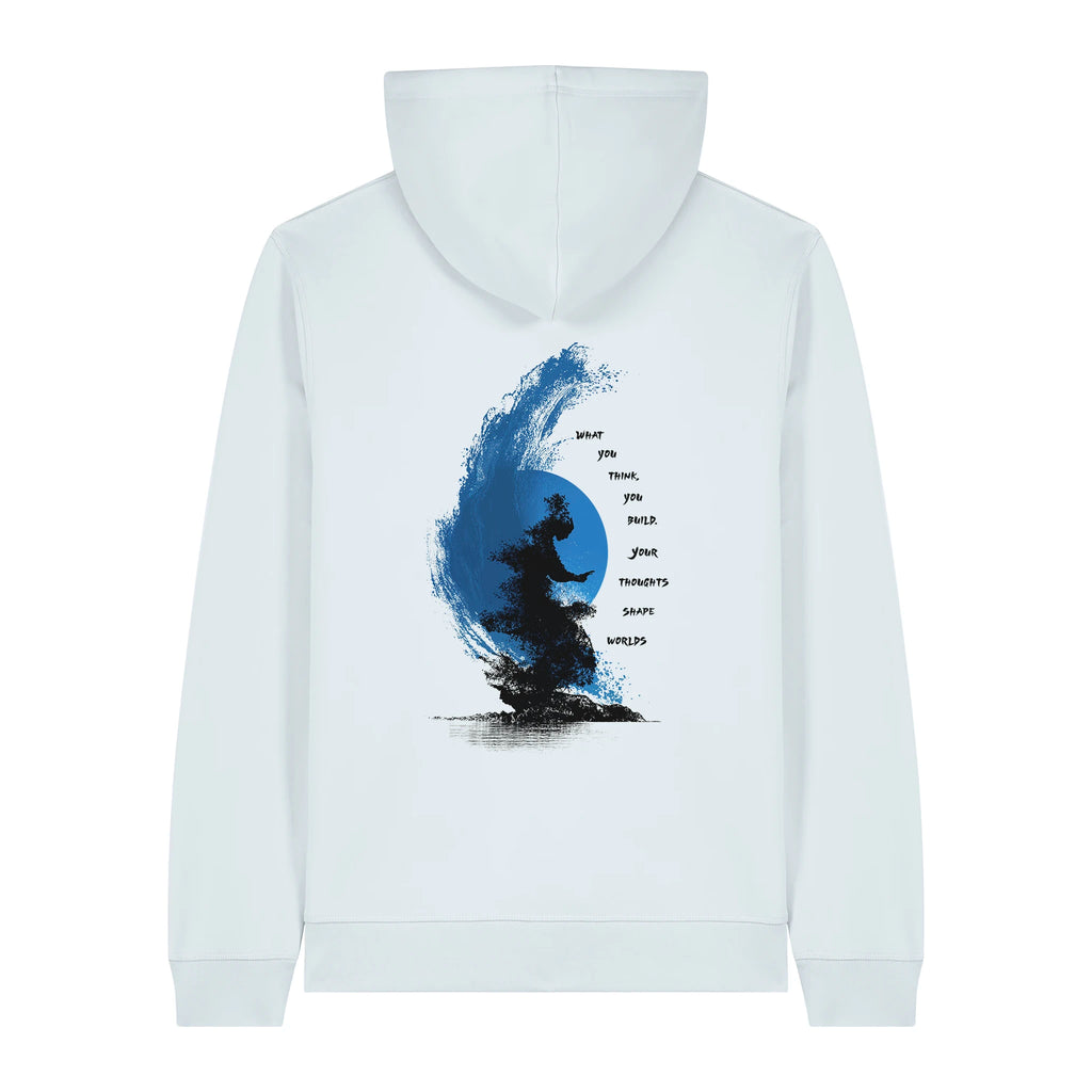 Unisex Organic Midweight Recycled Hoodie Blue Ice back No Limits