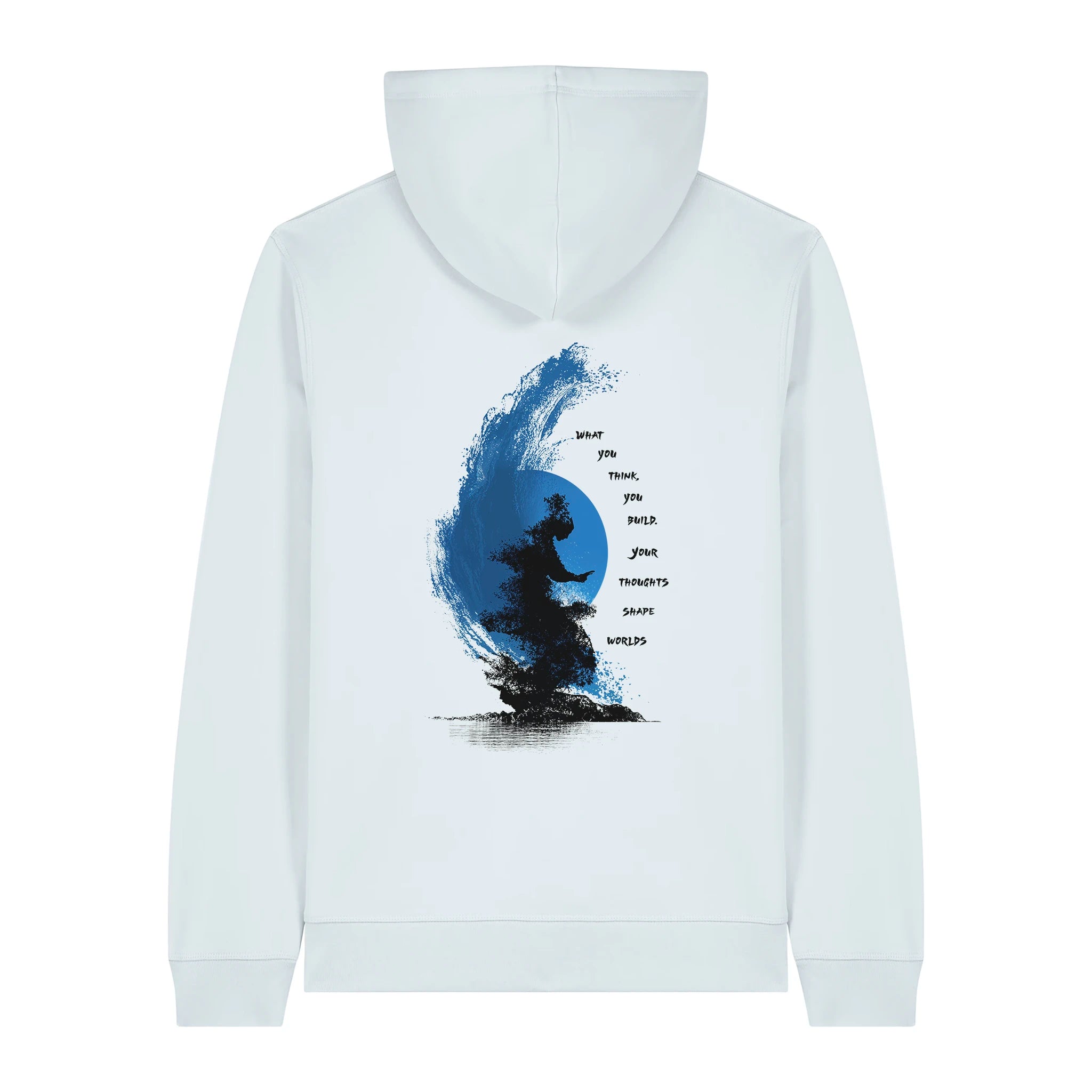 Unisex Organic Midweight Recycled Hoodie Blue Ice back No Limits