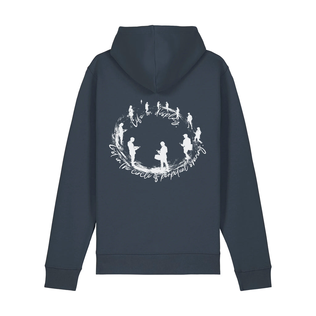 Unisex Organic Midweight Recycled Hoodie India Ink Grey back Life on Display