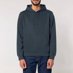 Unisex Organic Midweight Recycled Hoodie India Ink Grey model male front Life on Display