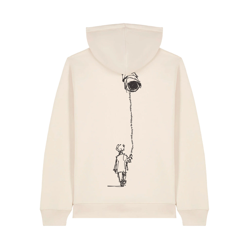 Unisex Organic Midweight Recycled Hoodie Natural Raw back Control Tool