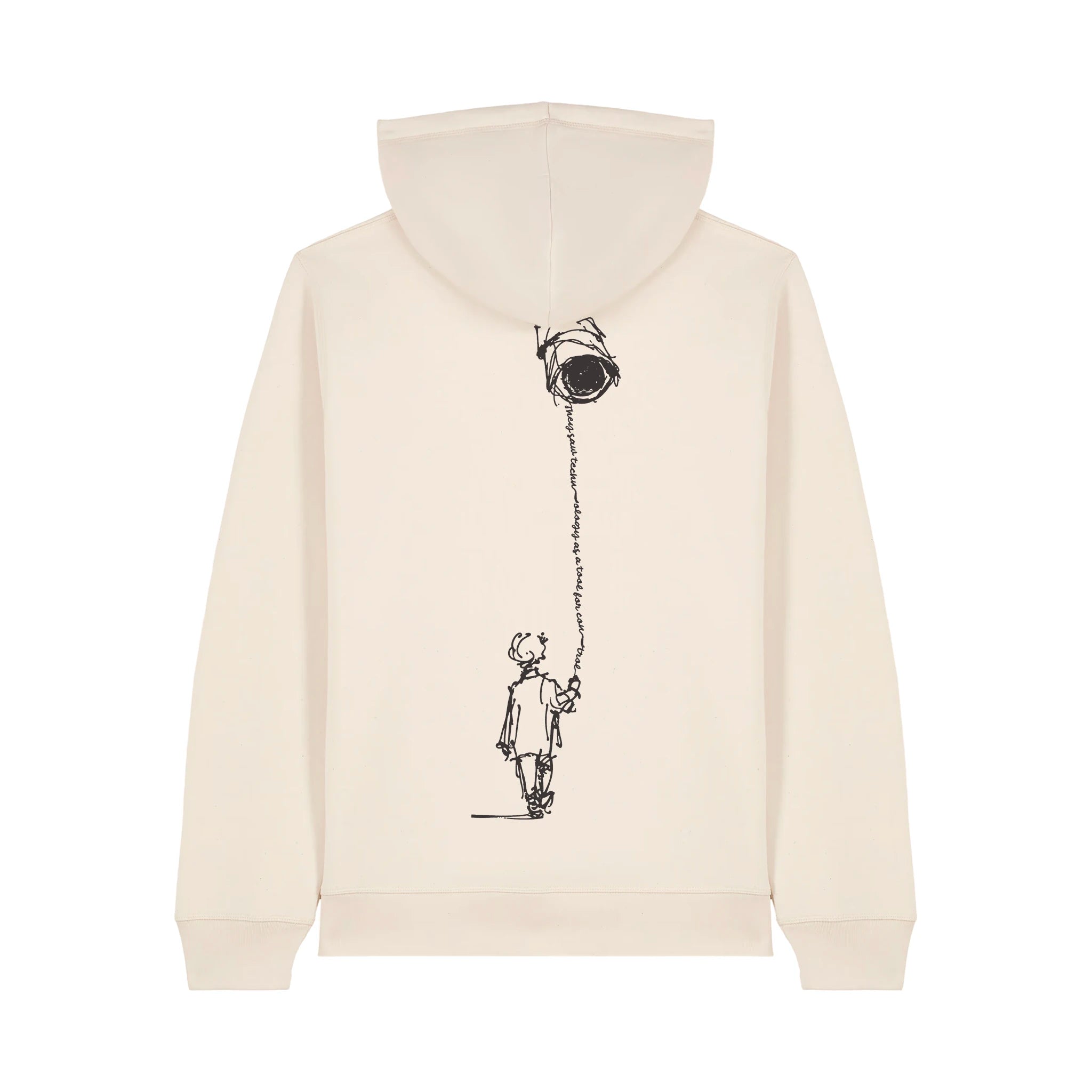 Unisex Organic Midweight Recycled Hoodie Natural Raw back Control Tool