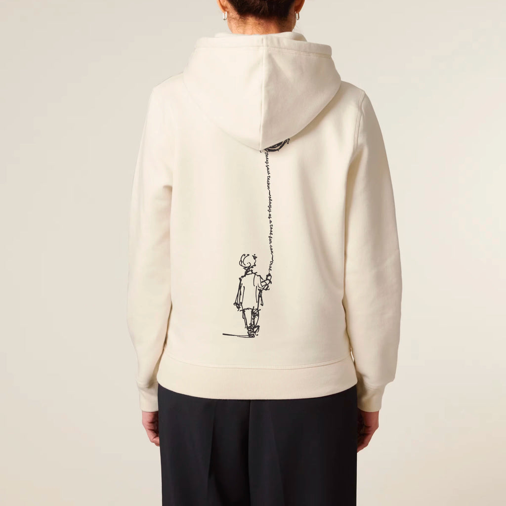 Unisex Organic Midweight Recycled Hoodie Natural Raw model female back Control Tool