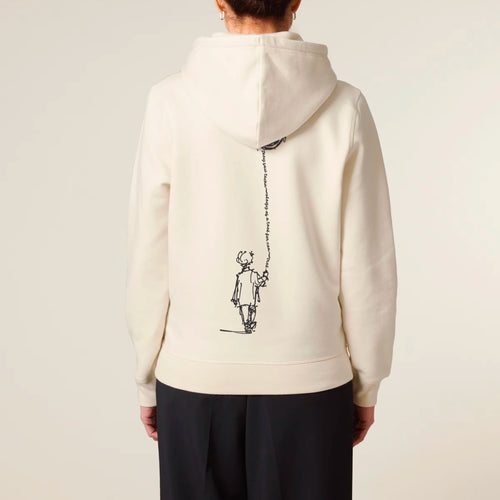 Unisex Organic Midweight Recycled Hoodie Natural Raw model female back Control Tool