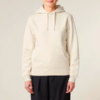 Unisex Organic Midweight Recycled Hoodie Natural Raw model female front Control Tool