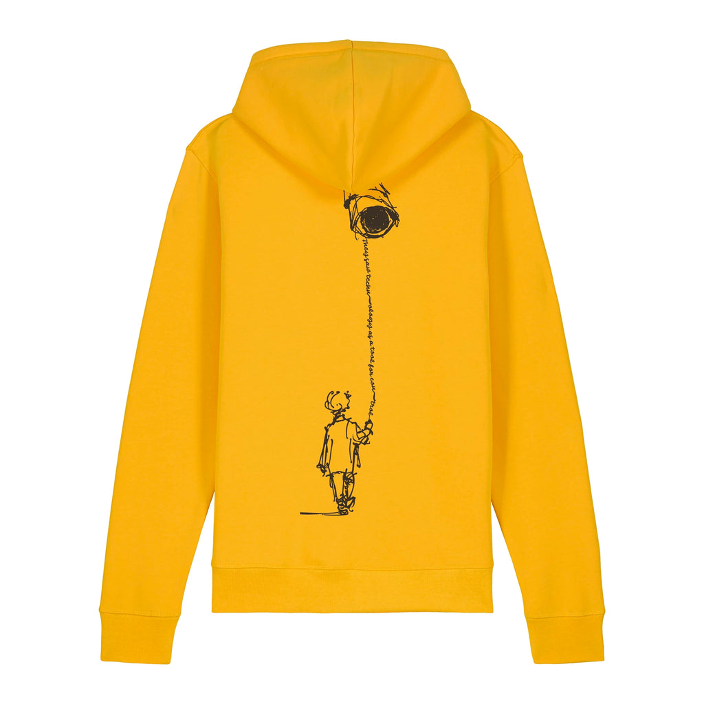 Unisex Organic Midweight Recycled Hoodie Spectra Yellow back Control Tool