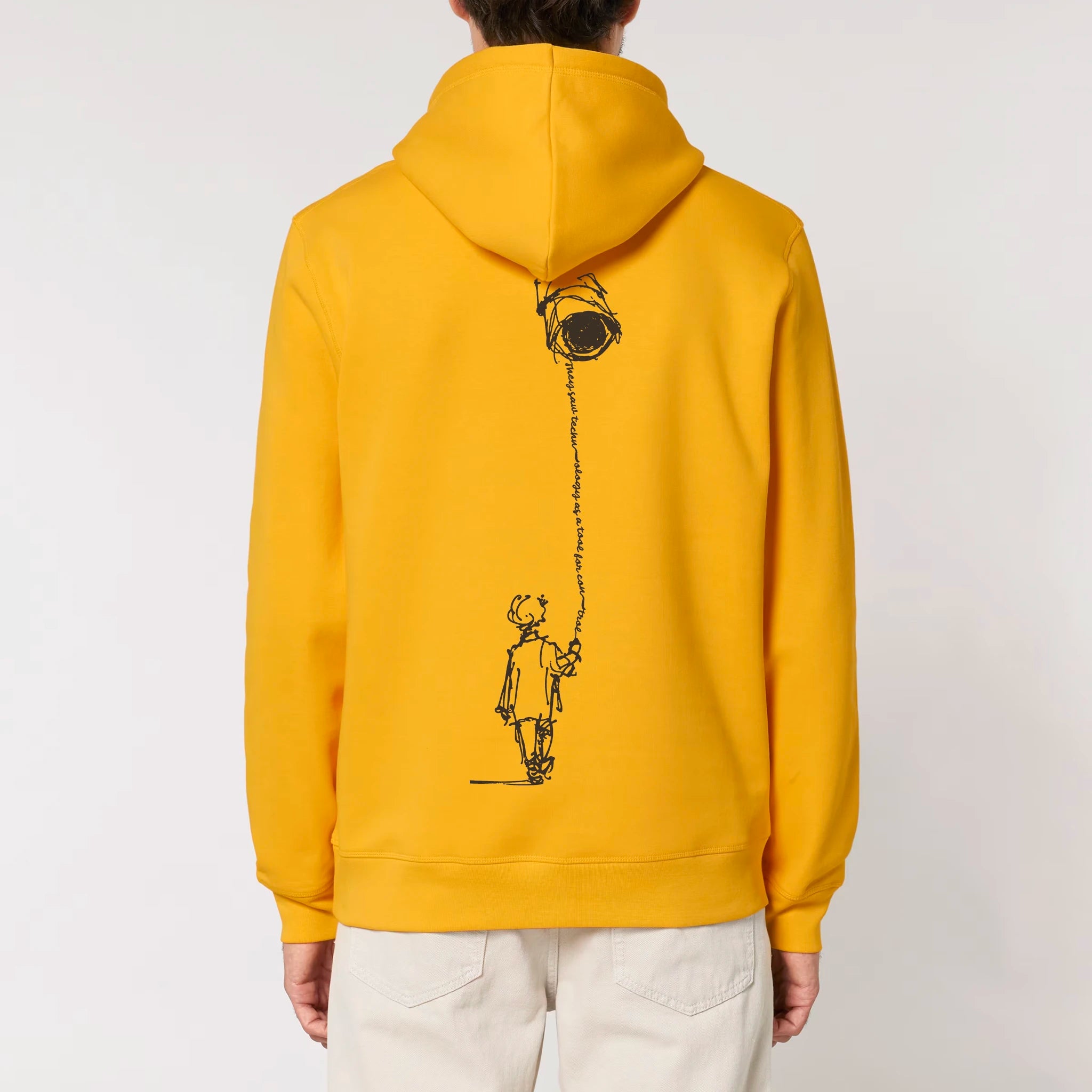 Unisex Organic Midweight Recycled Hoodie Spectra Yellow model male back Control Tool