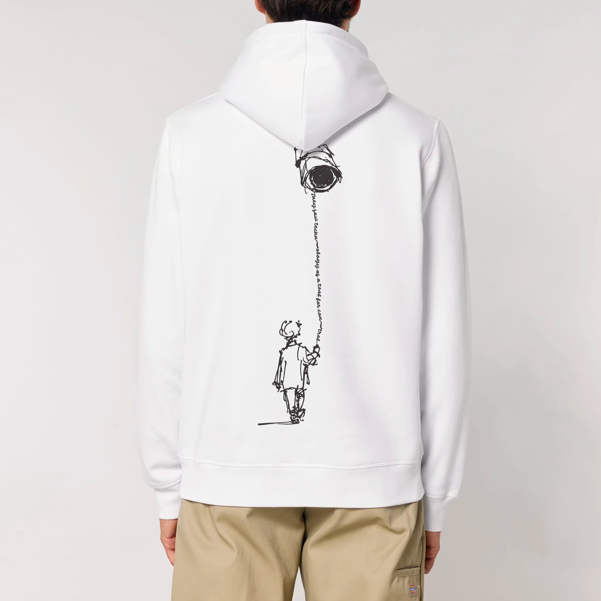 Unisex Organic Midweight Recycled Hoodie White back Control Tool