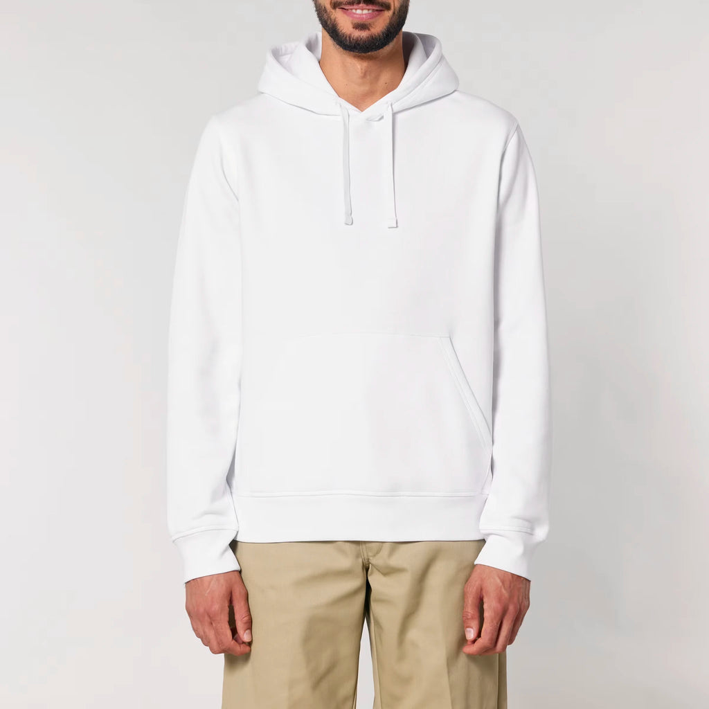 Unisex Organic Midweight Recycled Hoodie White model male front Control Tool