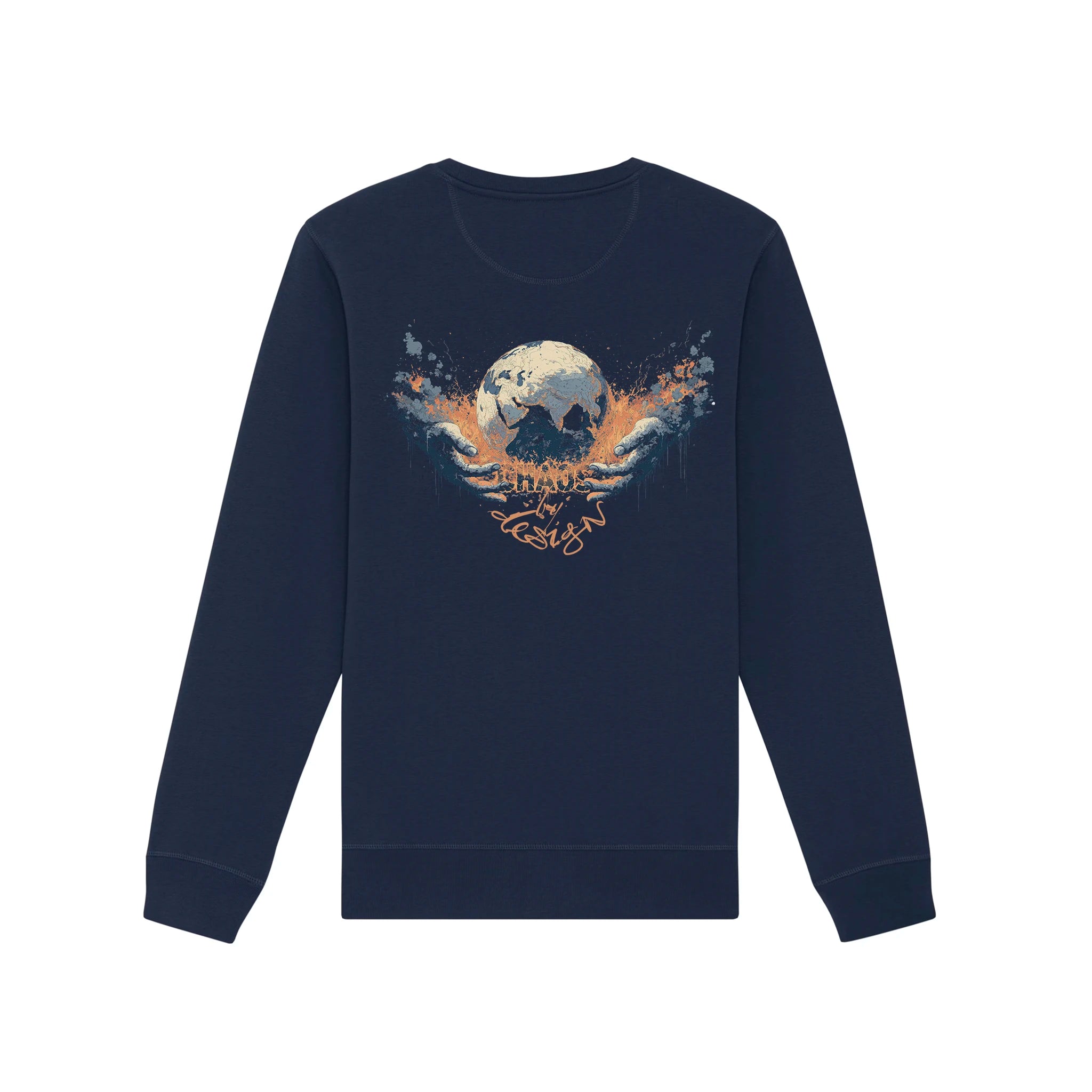 Unisex Organic Midweight Recycled Sweatshirt French Navy back Chaos Dy Design