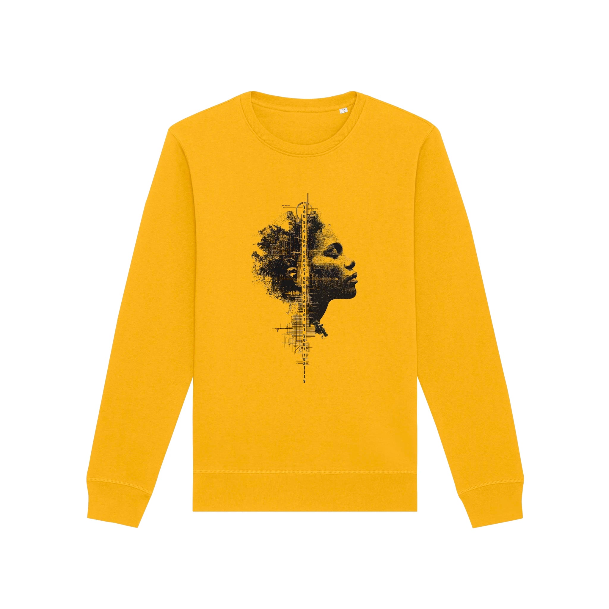 Unisex Organic Midweight Recycled Sweatshirt Spectra Yellow front Conscious Creator