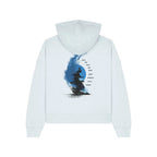 Women's Organic Crop Hoodie Blue Ice back No Limits