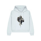 Women's Organic Crop Hoodie Blue Ice front Conscious Creator