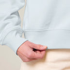 Women's Organic Crop Hoodie Blue Ice sleeves No Limits