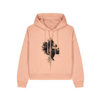 Women's Organic Crop Hoodie Fraiche Peche front Conscious Creator