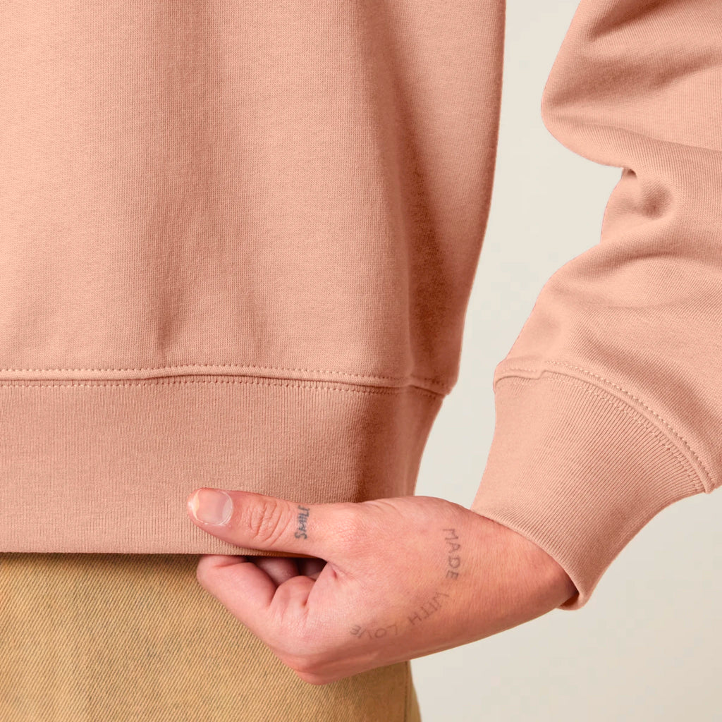 Women's Organic Crop Hoodie Fraiche Peche sleeves Vaniform