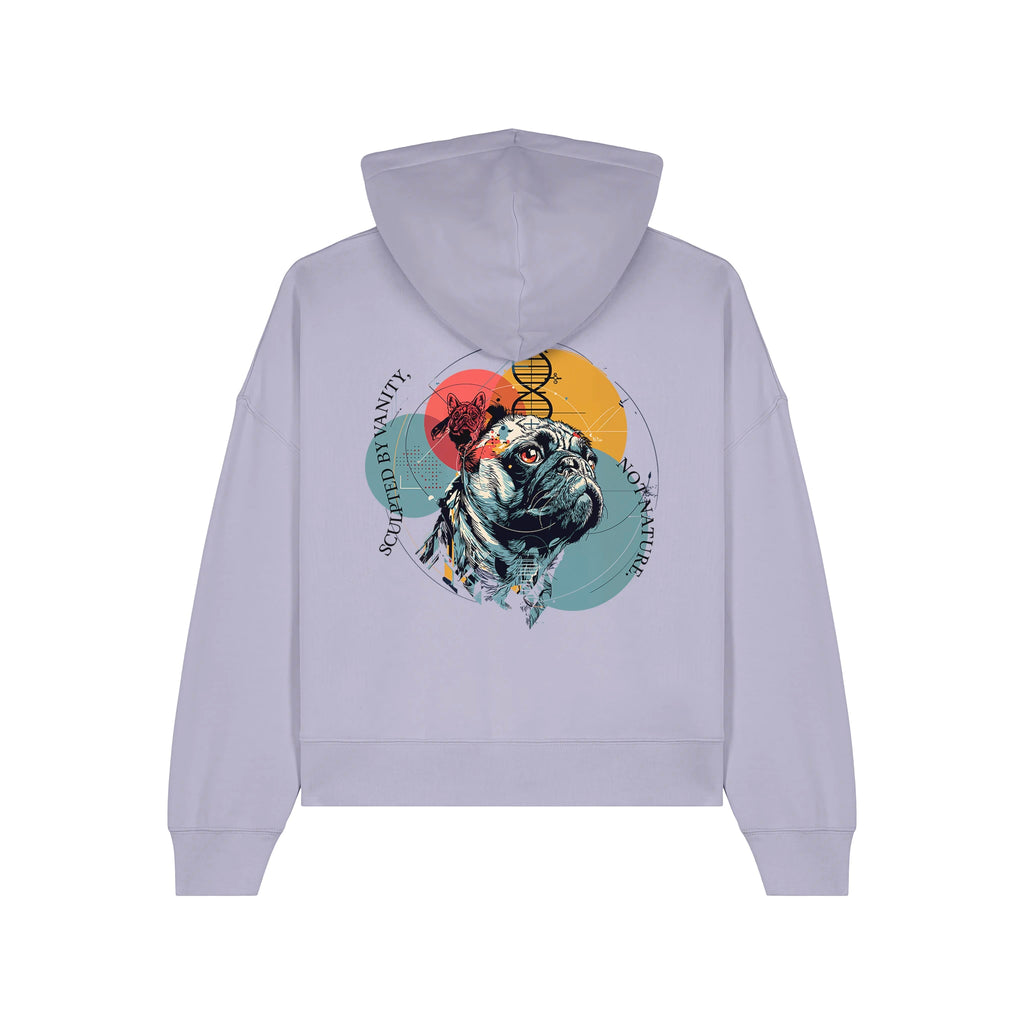 Women's Organic Crop Hoodie Lavender back Vaniform