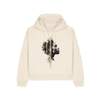 Women's Organic Crop Hoodie Natural Raw front Conscious Creator