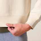 Women's Organic Crop Hoodie Natural Raw sleeves Conscious Creator