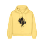 Women's Organic Crop Hoodie Viva Yellow front Conscious Creator