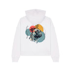 Women's Organic Crop Hoodie White back Vaniform