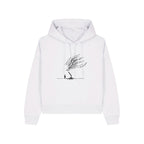 Women's Organic Crop Hoodie White front Bend Not Break