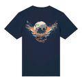 TOLS men's unisex medium fit organic cotton T-shirt in French Navy, back - Chaos by Design