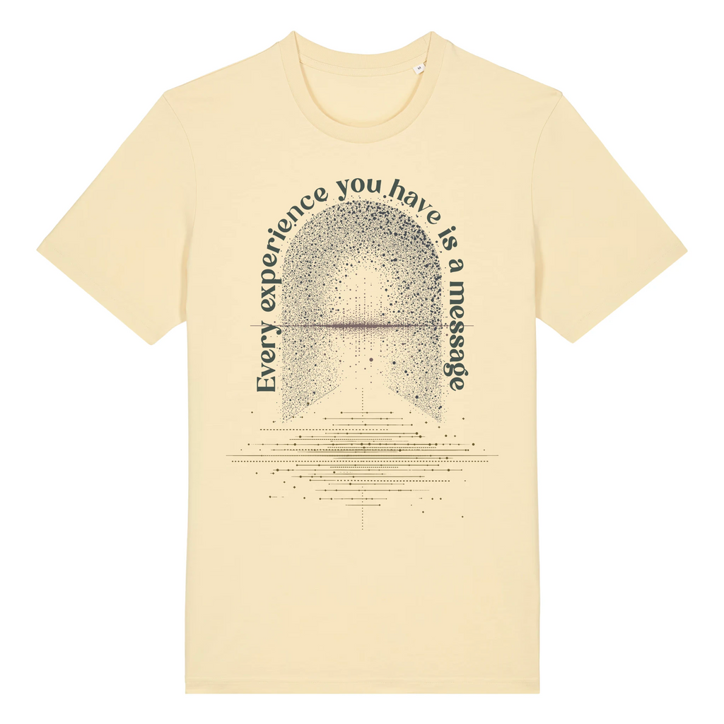 TOLS The Awakening theme men's unisex medium fit organic cotton T-shirt in Butter, front - All Messages