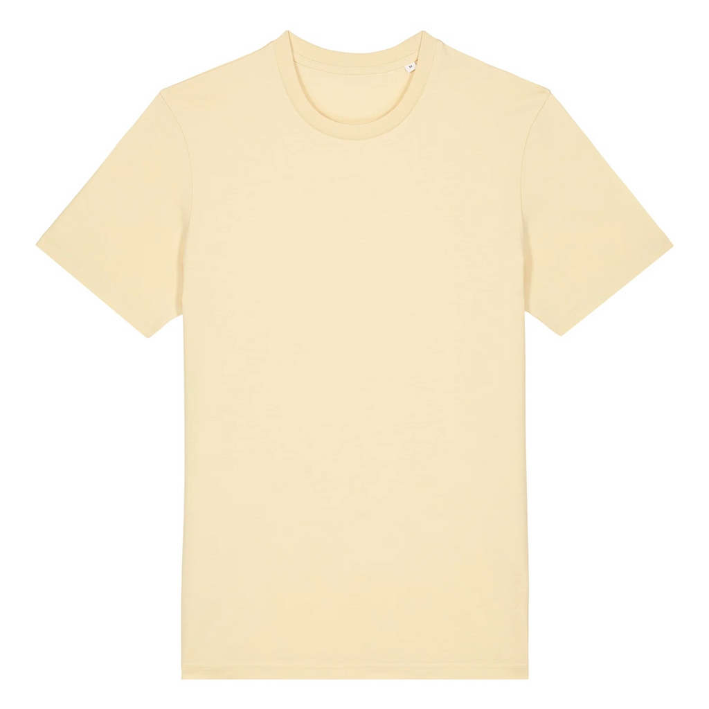 TOLS The Awakening theme men's unisex medium fit organic cotton T-shirt in Butter, front - Seed Rebellion