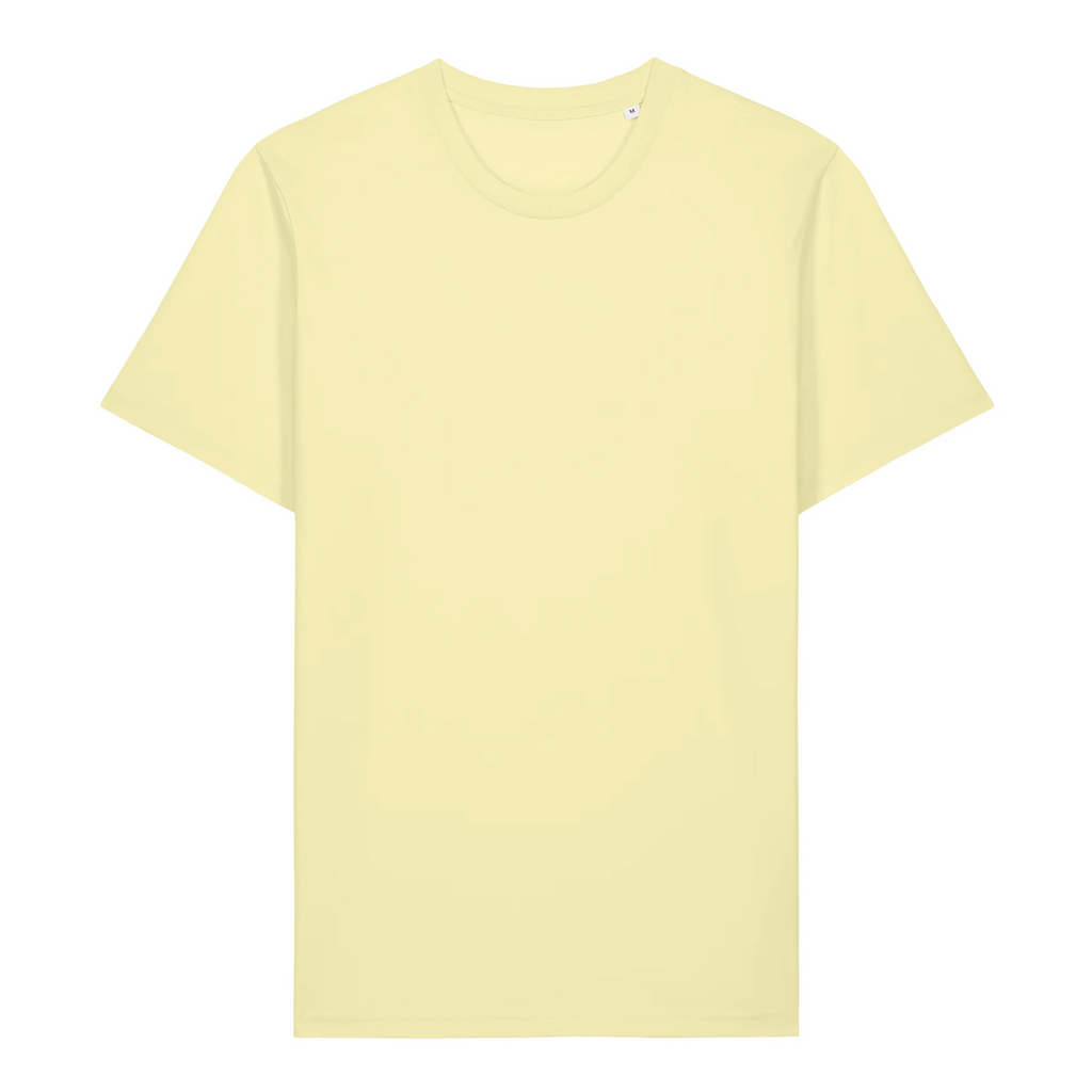 TOLS The Awakening theme men's unisex medium fit organic cotton T-shirt in Lemon Sorbet, front - Seed Rebellion